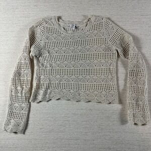 Freshman Women's size Medium Cream Crochet Y2K Fairy Cottage Feminine Romantic